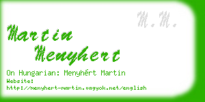 martin menyhert business card